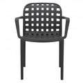 Poltrona Sharon colore Antracite, design elegante con braccioli, in ambiente minimalista.