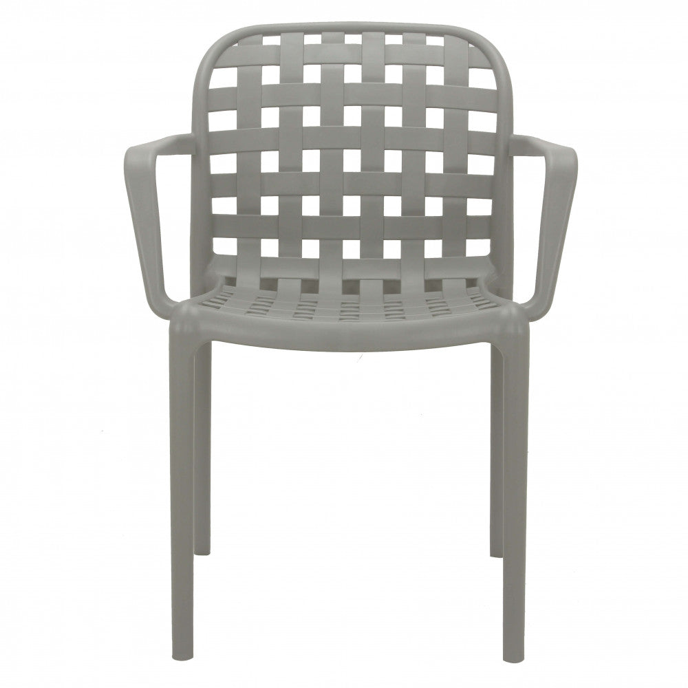 Poltrona Sharon colore Grigio Chiaro, design moderno con braccioli.