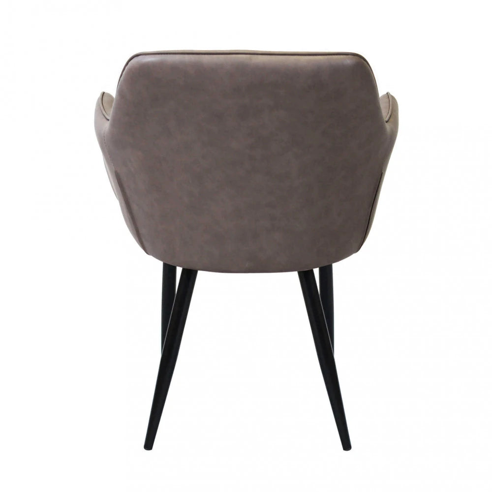 Poltrona Sindy Marrone: Il Comfort Sofisticato dell'Ecopelle, vista posteriore