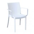 Poltrona Victoria color bianco in polipropilene, leggera e resistente.