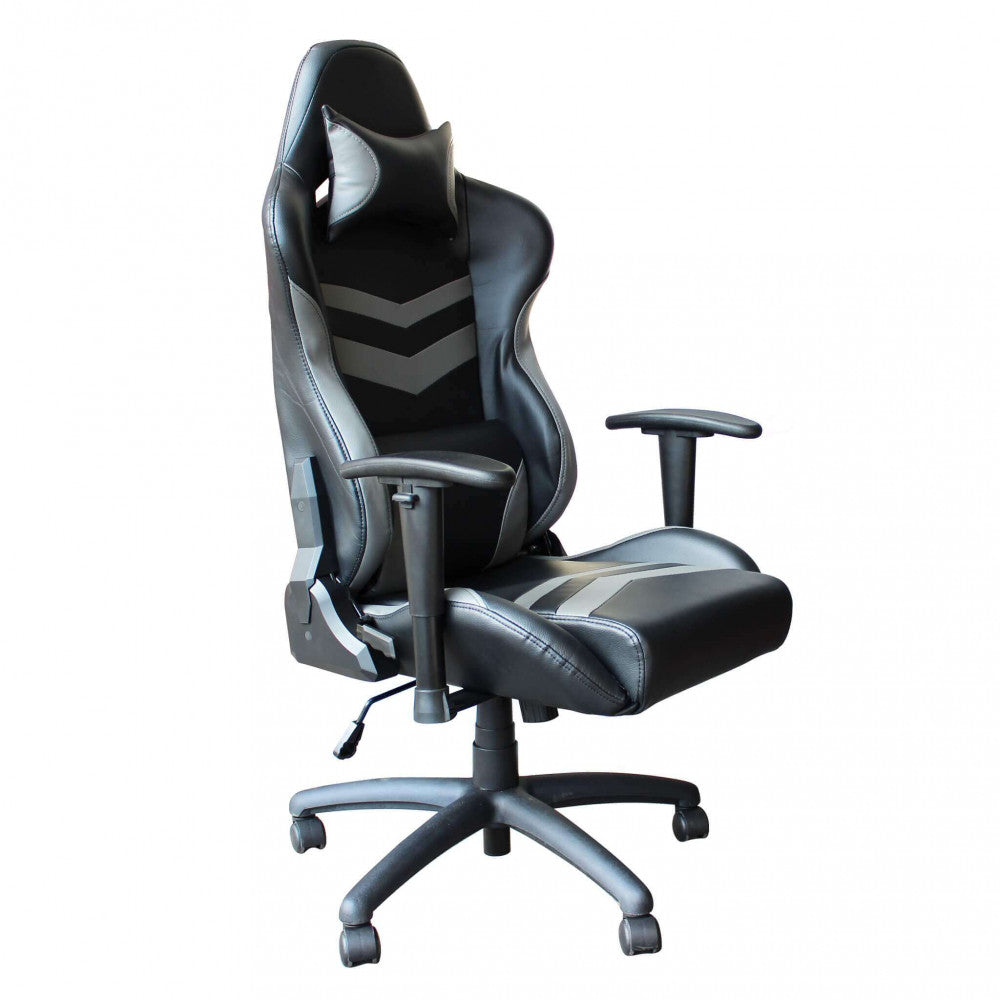 poltrona da gaming fortnite grigia ergonomica per ufficio e postazione pc Vista panoramica