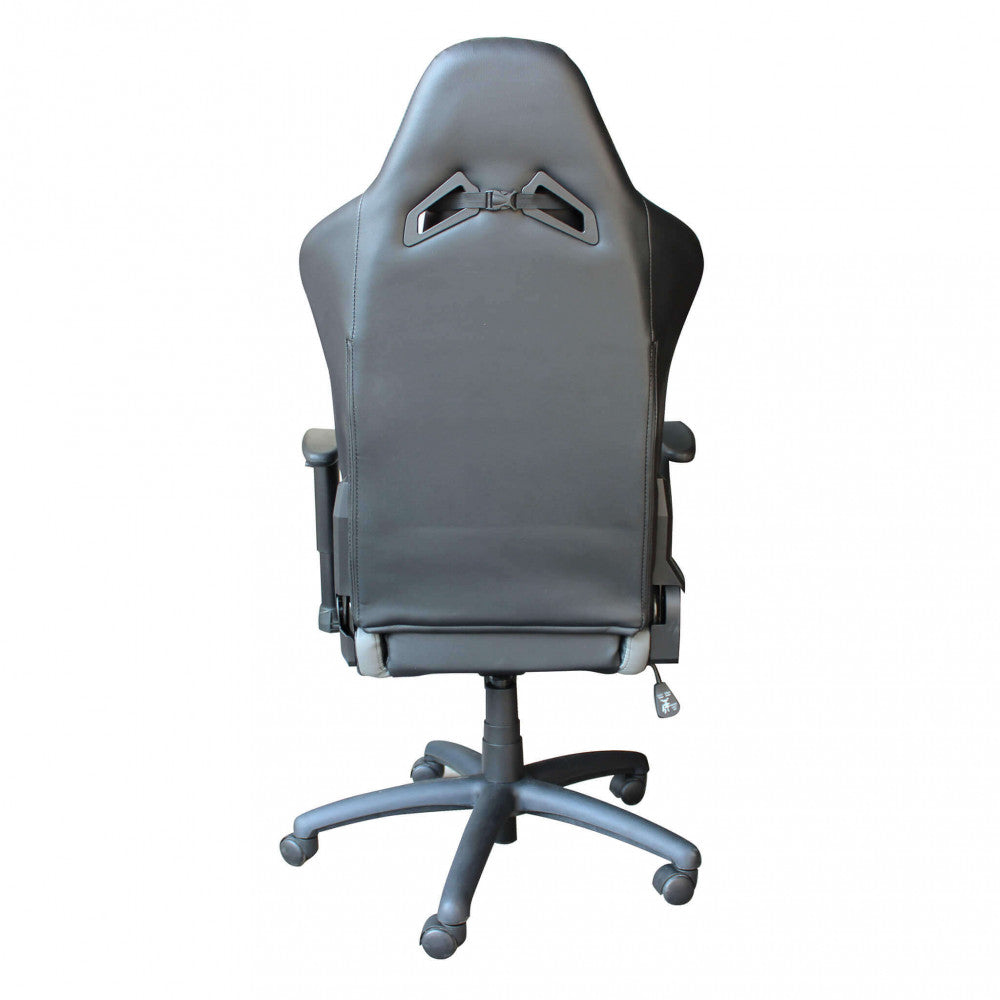 poltrona da gaming fortnite grigia ergonomica per ufficio e postazione pc Vista retro