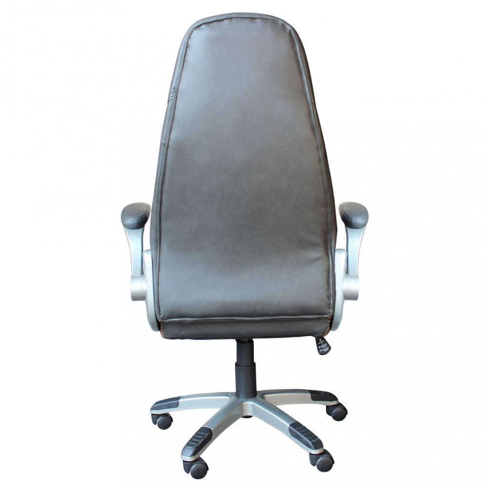 poltrona da gaming halo grigia ergonomica per ufficio e postazione pc vista dal retro