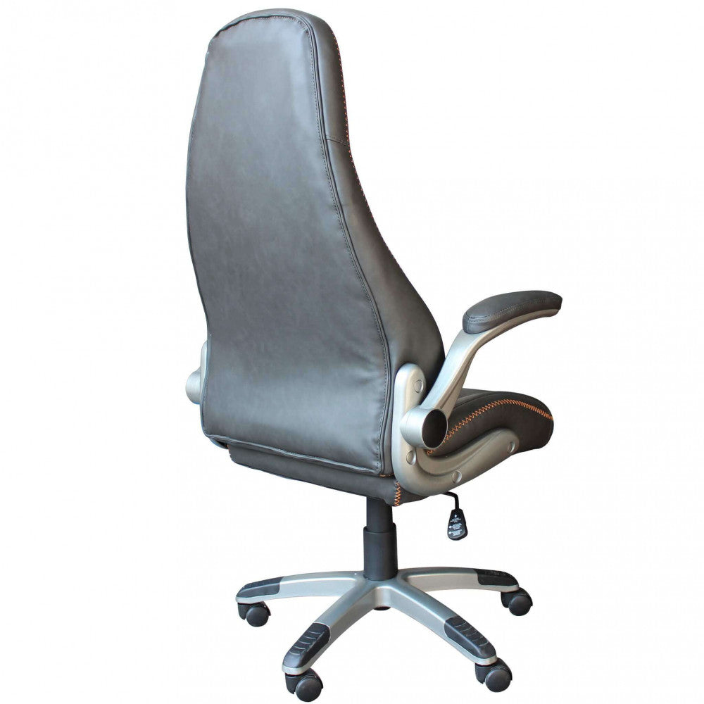 poltrona da gaming halo grigia ergonomica per ufficio e postazione pc vista panoramica retro