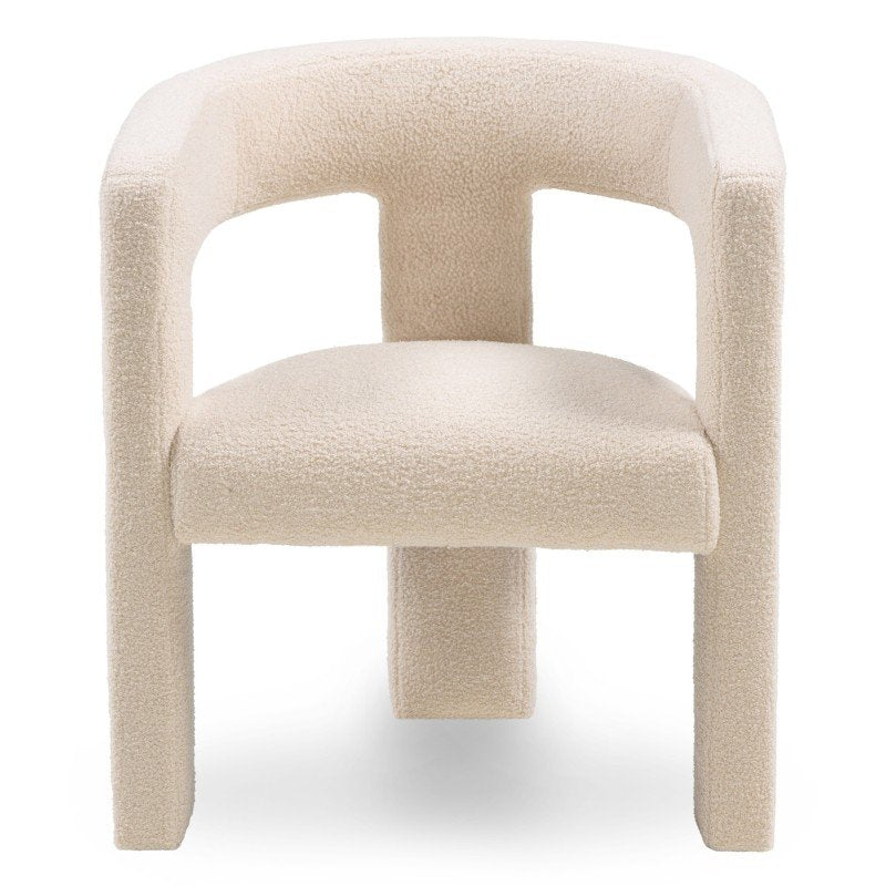 Poltroncina Lauren in bouclé beige - NN-LAU-UPH-ARM-BEI-628