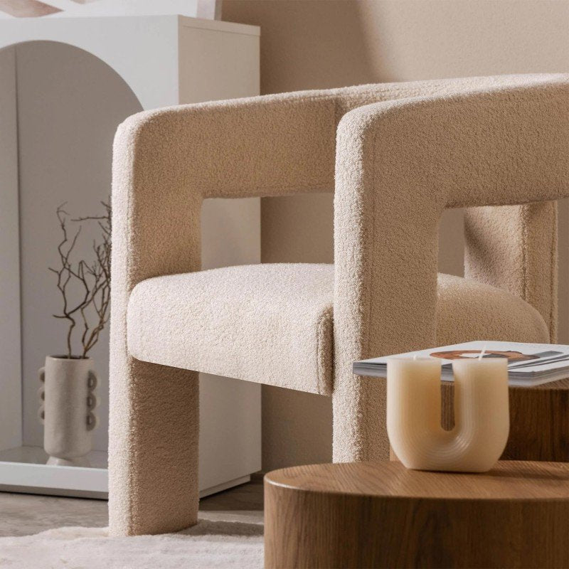 Poltroncina Lauren in bouclé beige - NN-LAU-UPH-ARM-BEI-628 - foto 3