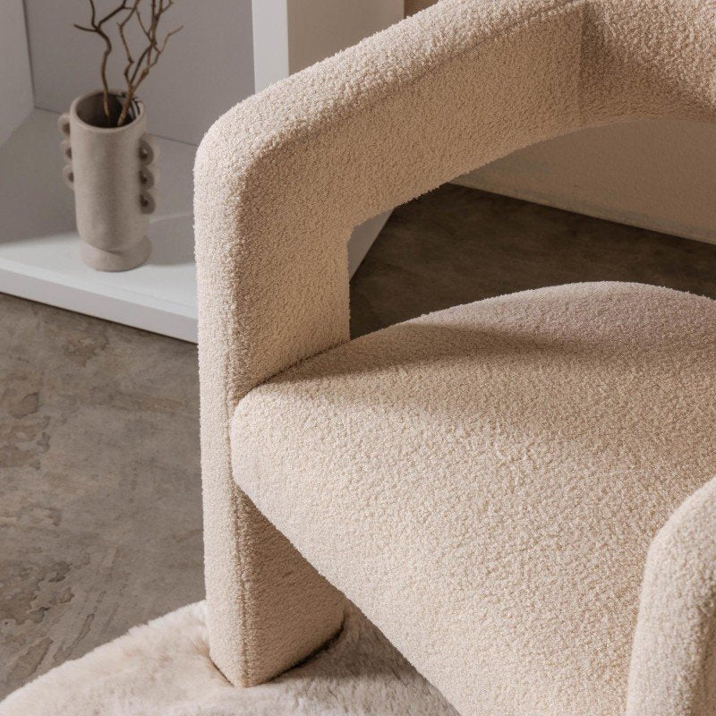 Poltroncina Lauren in bouclé beige - NN-LAU-UPH-ARM-BEI-628 - foto 6