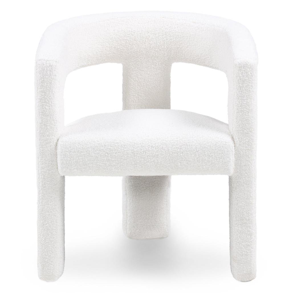 Poltroncina Lauren in bouclé crema - NN-LAU-UPH-ARM-CRE-116