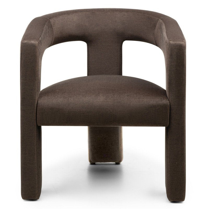 Poltroncina Lauren in velluto cioccolato - NN-LAU-UPH-ARM-BRO-636