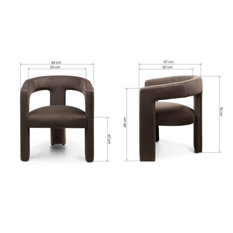 Poltroncina Lauren in velluto cioccolato - NN-LAU-UPH-ARM-BRO-636 - foto 9