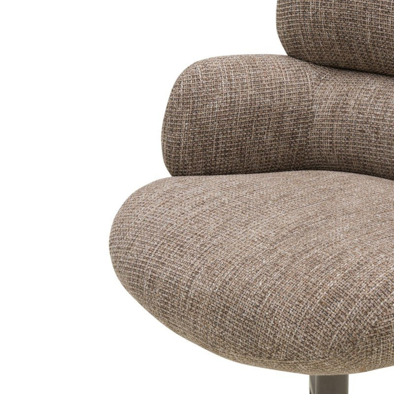 Poltroncina Moke marrone e crema con gambe in metallo - NN-MOK-UPH-ARM-BRO-664 - foto 3