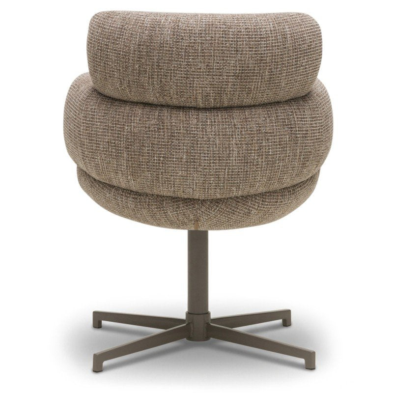 Poltroncina Moke marrone e crema con gambe in metallo - NN-MOK-UPH-ARM-BRO-664 - foto 5