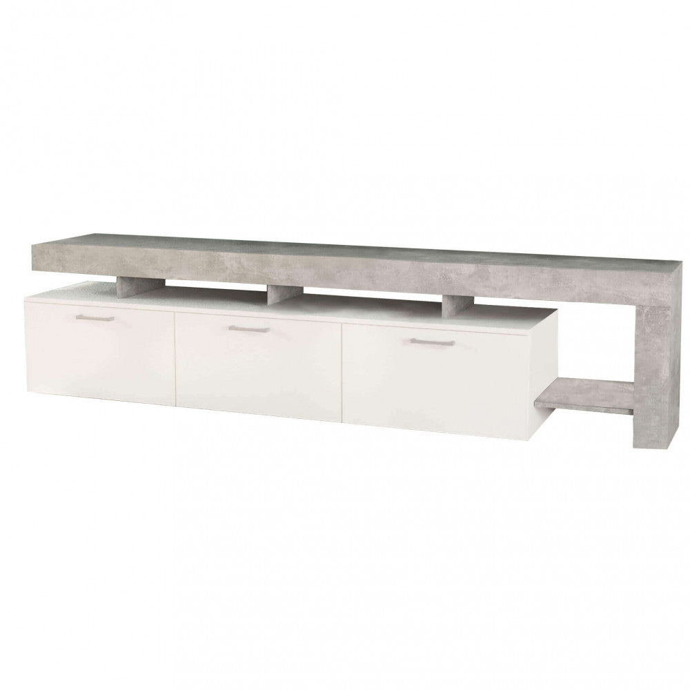 Porta TV Vale Cemento Chiaro e Bianco 220 cm - MK801526 - foto 3