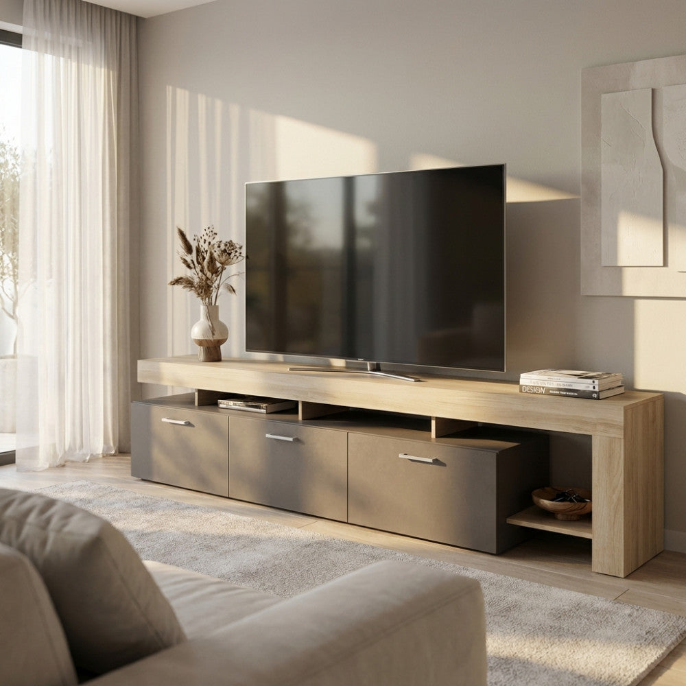 Porta TV Vale Olmo e Grigio 220 cm - MK801524