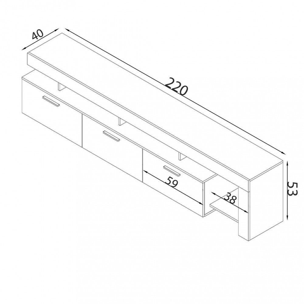 Porta TV Vale Olmo e Grigio 220 cm - MK801524 - foto 7