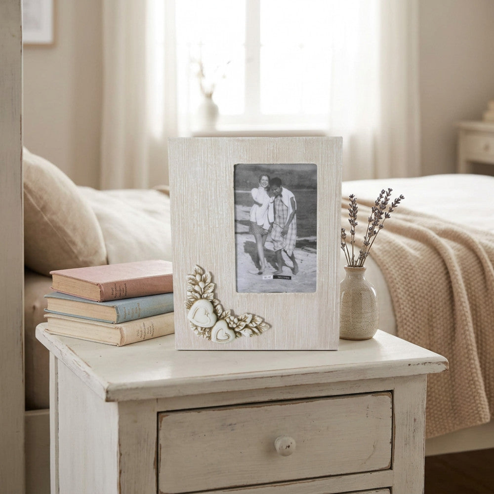 Portafoto Cosma tortora con decorazione a cuore