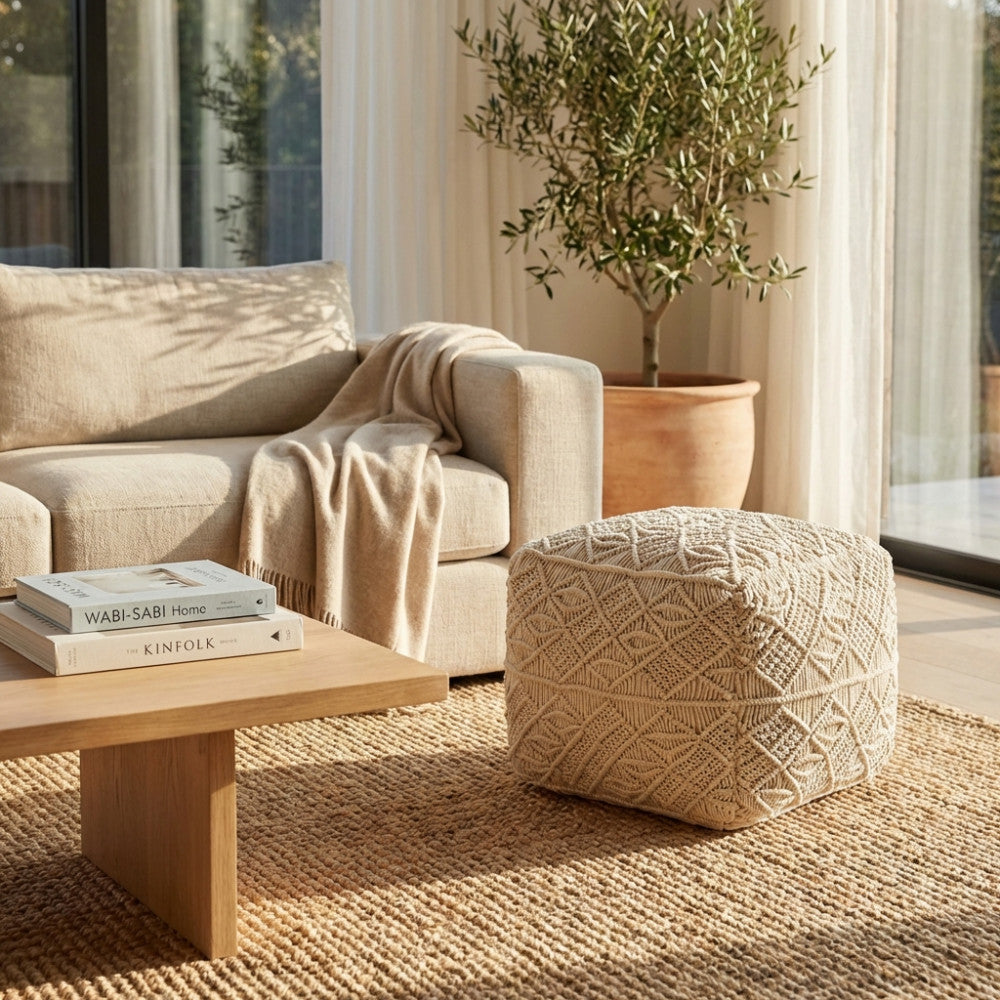 Pouf Algeri in Cotone Bianco - CN802910 - foto 2
