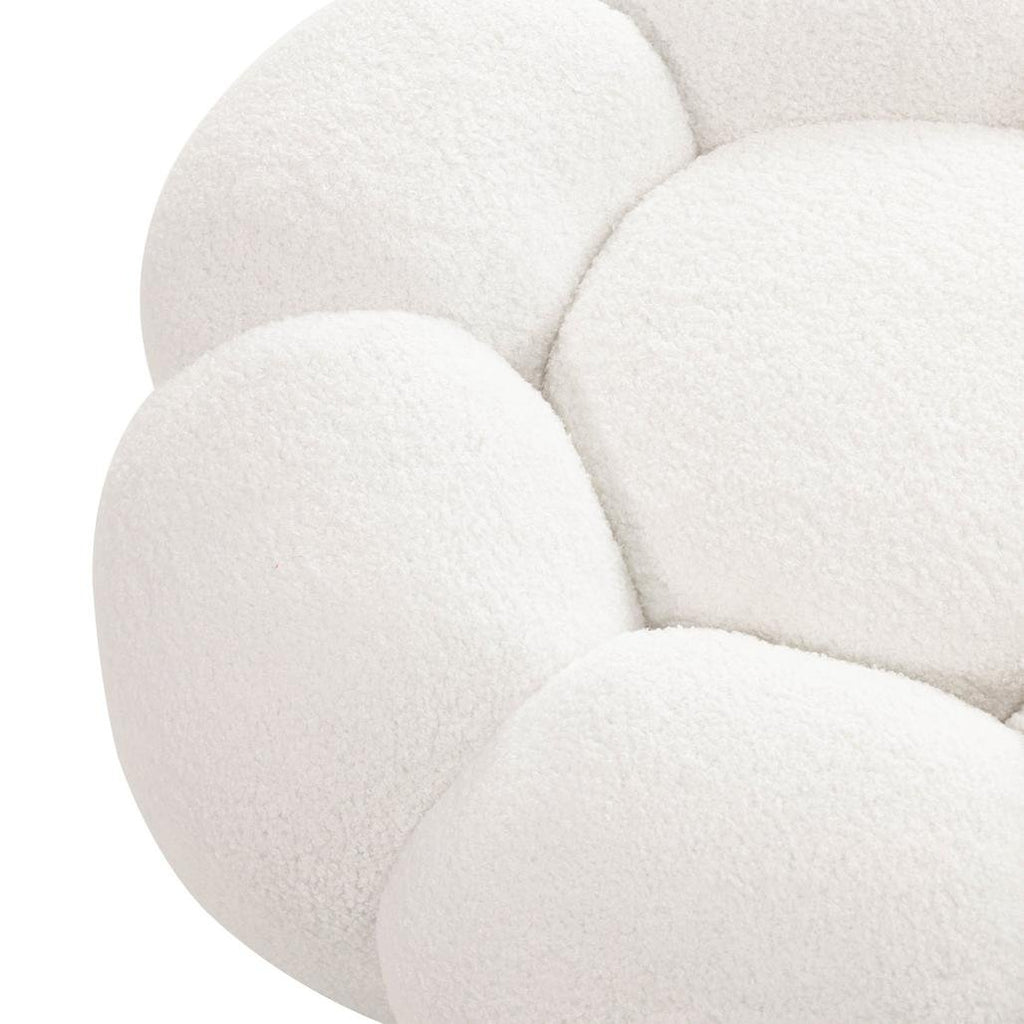 Pouf Perle in bouclé bianco dalle forme tonde - NN-PER-UPH-POU-OFFWHI-173 - foto 4