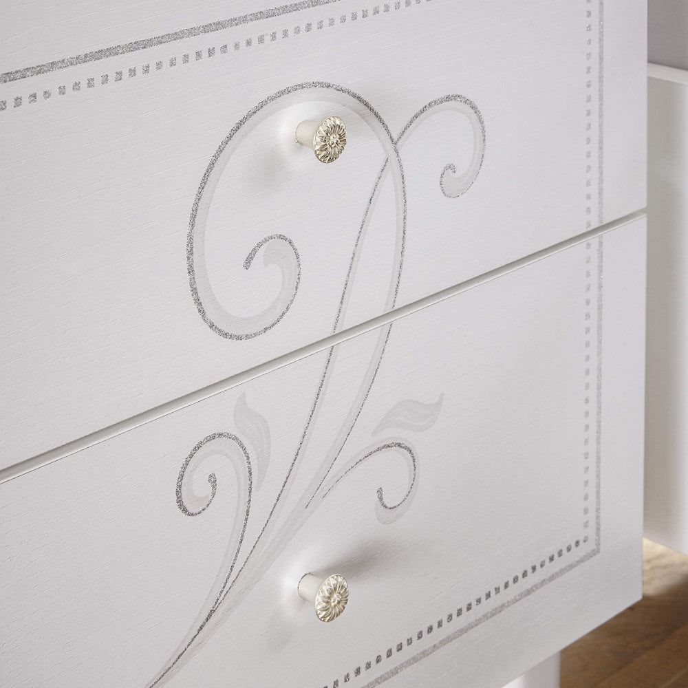 COPPIA COMODINI 2 CASSETTI BIANCO FRASSINATO ALESSANDRO