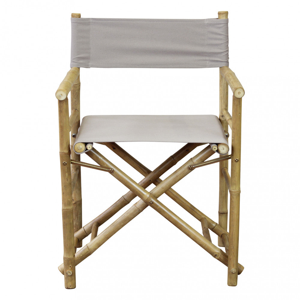 Sedia Regista Mojito color tortora in legno di bamboo marrone, design funzionale