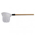 Retino Ovale RETINO OVALE - Modello GM807317 con manico in legno chiaro e rete bianca, isolato su sfondo bianco.