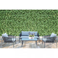 Il Salotto Mumbai 2P completo, ambientato in un giardino o su una terrazza, che mostra l'eleganza e il comfort per l'esterno