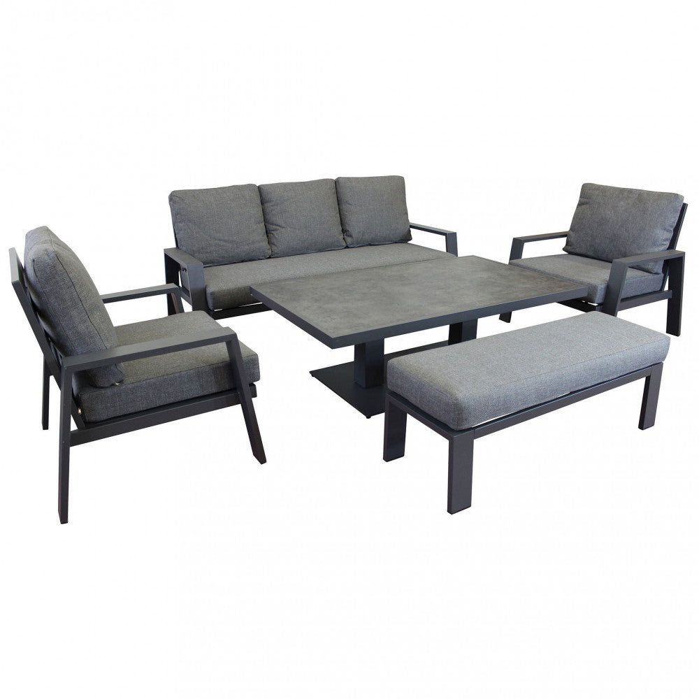Salotto Rabat in Alluminio Antracite con Tavolo Regolabile - AT804267-ANTR - foto 3