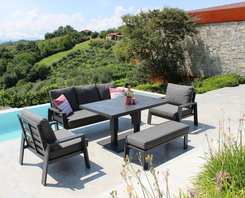 Salotto Rabat in Alluminio Antracite con Tavolo Regolabile - AT804267-ANTR - foto 5