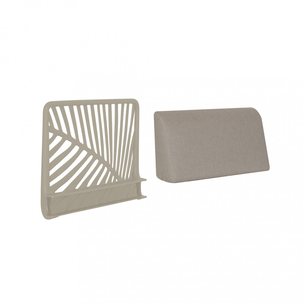 Schienale Angolare per Salotto Guaranà con struttura in polipropilene tortora e cuscino.