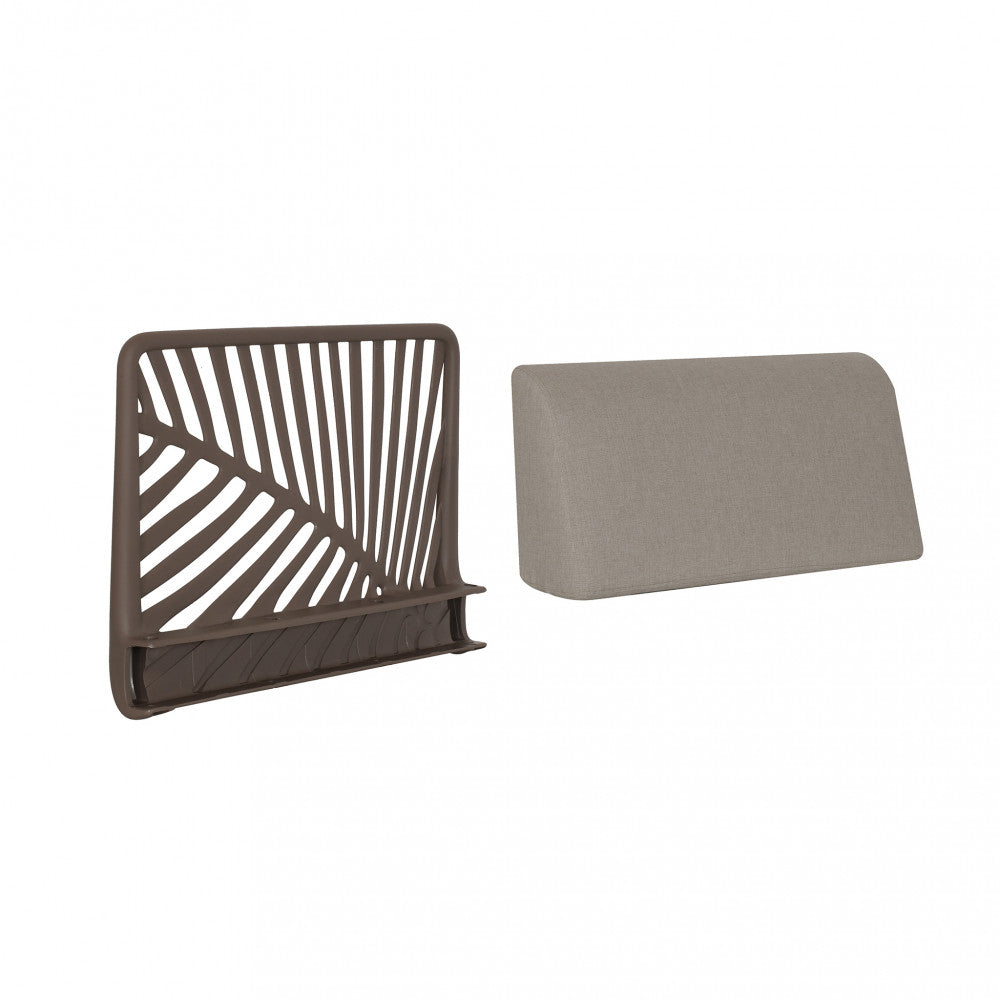 Schienale per Salotto Guaranà con struttura in polipropilene taupe e cuscino.