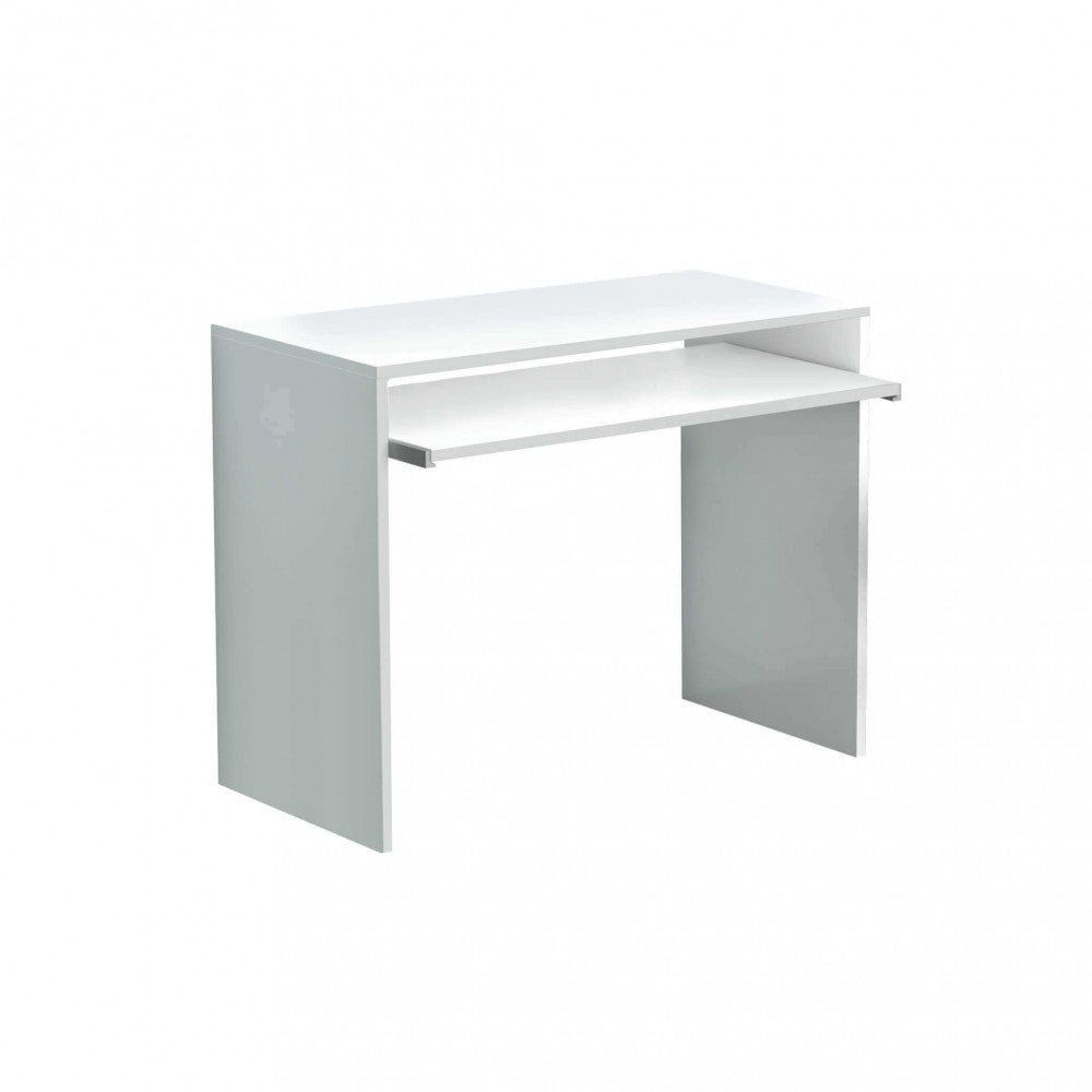 Scrivania Perry Bianca con design moderno e struttura robusta in truciolare bilaminato | Albert Stock