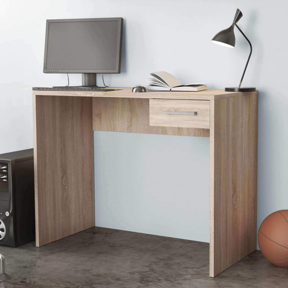 Scrivania Porta PC Tom Quercia Chiaro, ideale per ufficio o studio domestico | Albert Stock