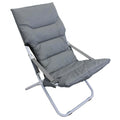 Sdraio Canapone pieghevole in acciaio e telo Oxford grigio (PVC 600D), robusta per giardino e campeggio.