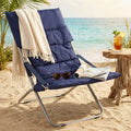 Sdraio pieghevole Cosma Modello BC807823-BLU blu navy ambientata in spiaggia