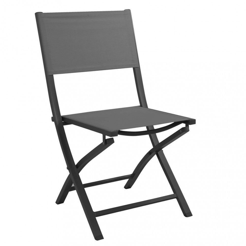 Sedia da Esterno Alabama pieghevole in alluminio di colore antracite