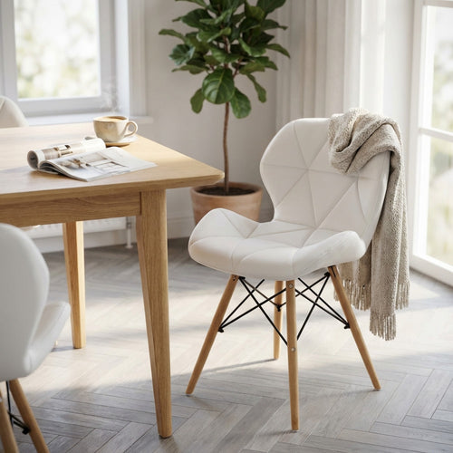 Sedia Cosma Annapolis bianca con gambe in legno