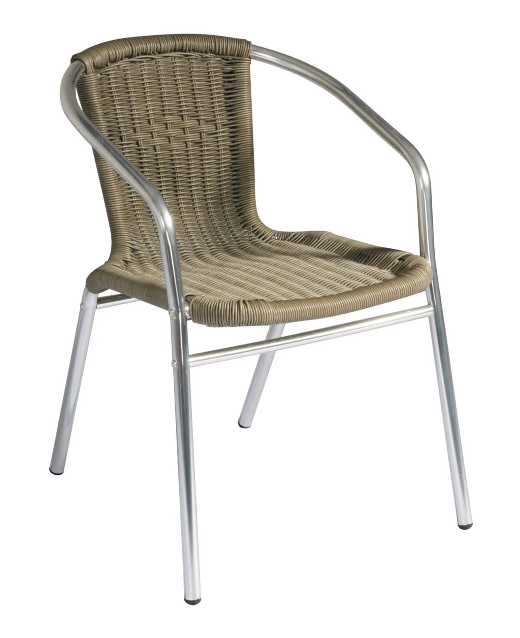 Sedia Bar Contract CC38P in Alluminio con seduta e schienale in Filo di Acciaio Plastificato Paglia, impilabile.