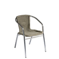 Sedia Bar Contract CC38P in Alluminio con seduta e schienale in Filo di Acciaio Plastificato Paglia, impilabile, vista frontale
