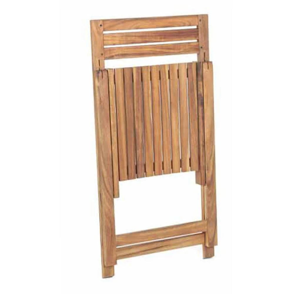 Sedia Birra Naturale in Legno di Acacia massiccio, design rustico e robusto per giardino e feste all'aperto, richiusa dettaglio spazio ingombro