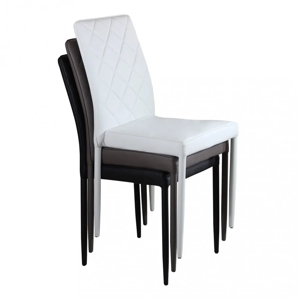 Sedia Blossom Marrone in Acciaio e Ecopelle, design accogliente per sala da pranzo moderna, impilabile