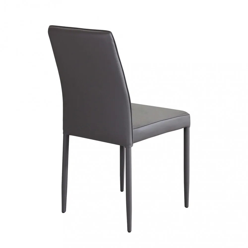 Sedia Blossom Marrone in Acciaio e Ecopelle, design accogliente per sala da pranzo moderna, panoramica del retro