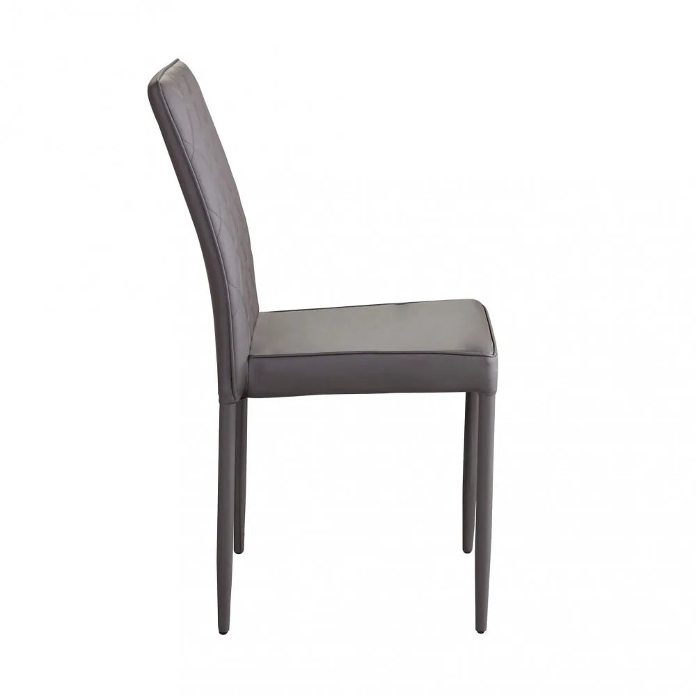 Sedia Blossom Marrone in Acciaio e Ecopelle, design accogliente per sala da pranzo moderna vista laterale