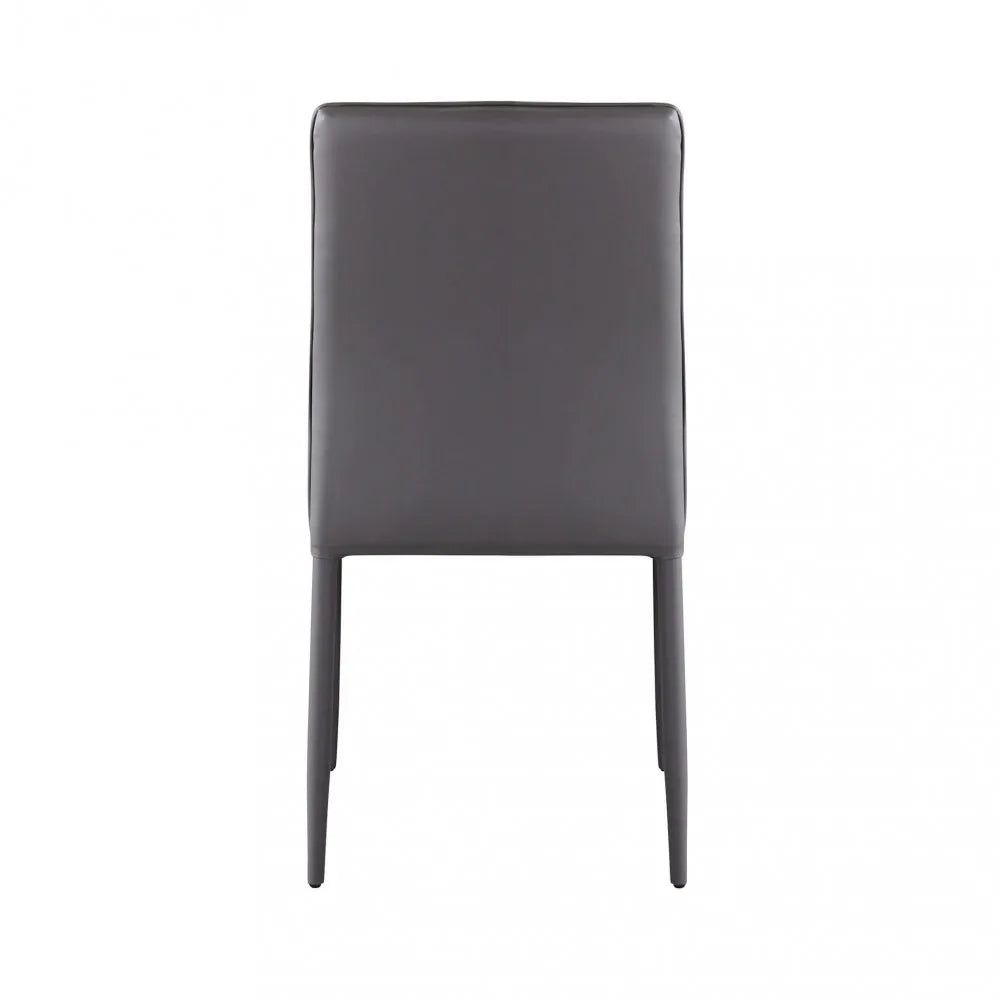 Sedia Blossom Marrone in Acciaio e Ecopelle, design accogliente per sala da pranzo moderna, vista dal retro