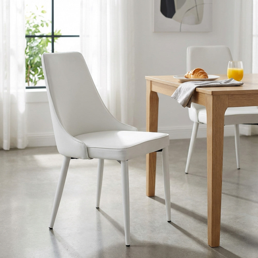Sedia Camille in Ecopelle Bianca - HF807306-BIAN