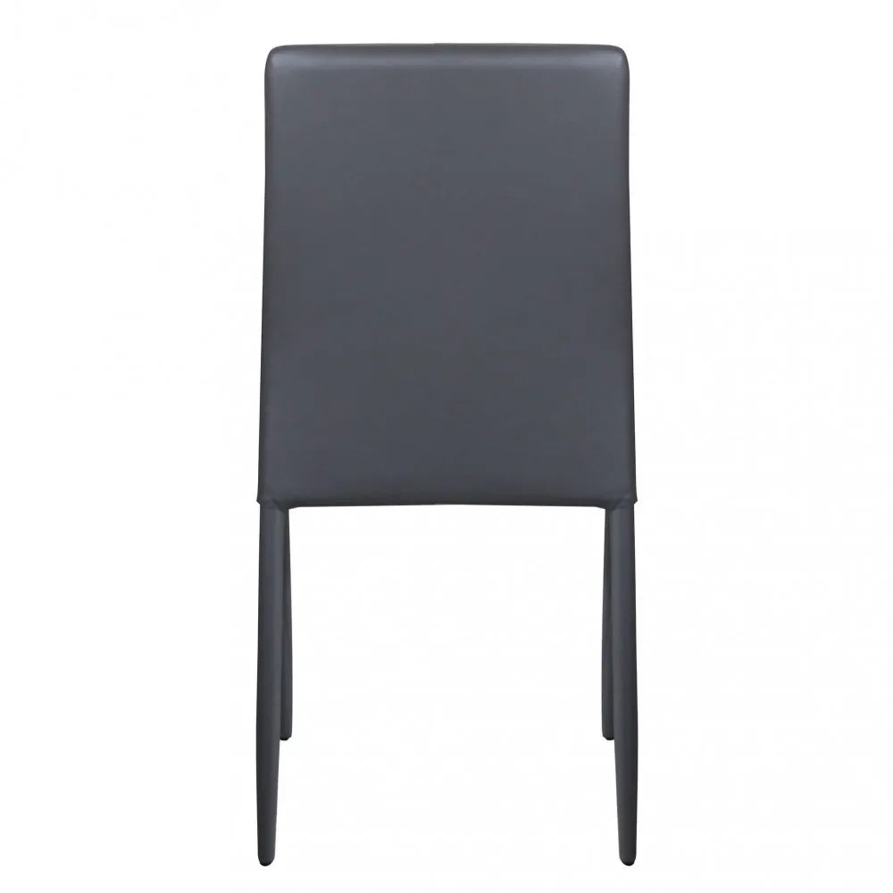 Sedia Cammie moderna in Acciaio e Ecopelle, design minimalista per interni vista retro