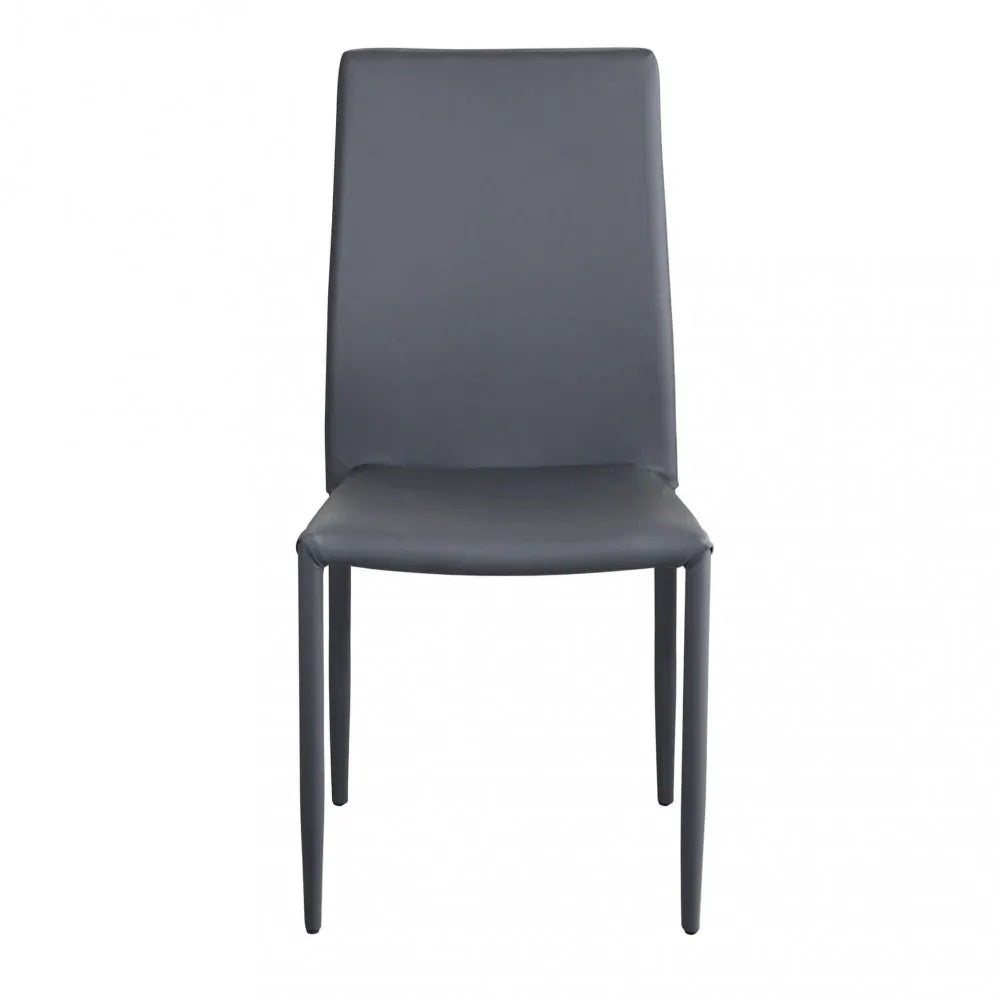 Sedia Cammie moderna in Acciaio e Ecopelle, design minimalista per interni sedia frontale