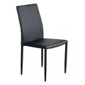 Sedia Cammie Nera in Acciaio e seduta in Ecopelle, design minimalista e moderno per sala da pranzo
