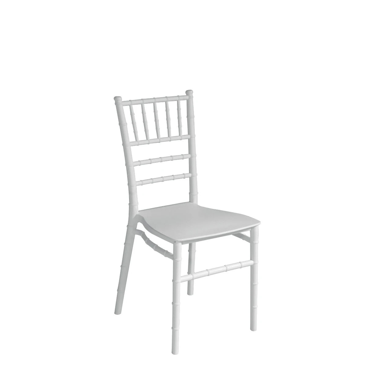 Sedia Chiavarina Bianca in Polipropilene rinforzato con Fibra di Vetro, impilabile, design classico per eventi.
