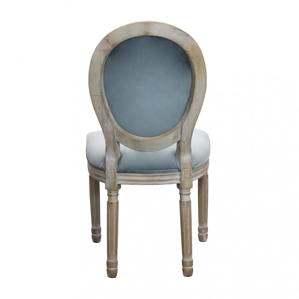 Sedia Constance in Velluto Grigio: Comfort Regale e Design Elegante per la Sala da Pranzo vista retro