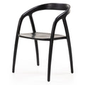 Sedia da pranzo Nibi Oka in teak nero dalle forme tonde - NN-NIB-UPH-CHA-BLA-161